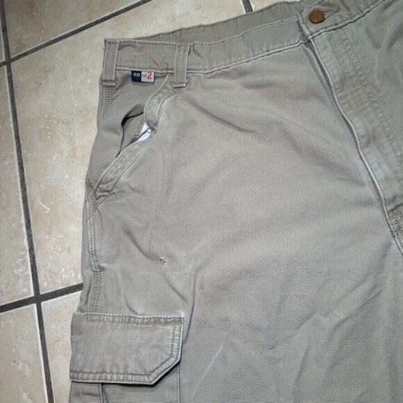 Carhartt FRB240-GKH Beige Cargo Workwear Pants Mens 40x32 Cat 2 Flame Resistant - Picture 8 of 9